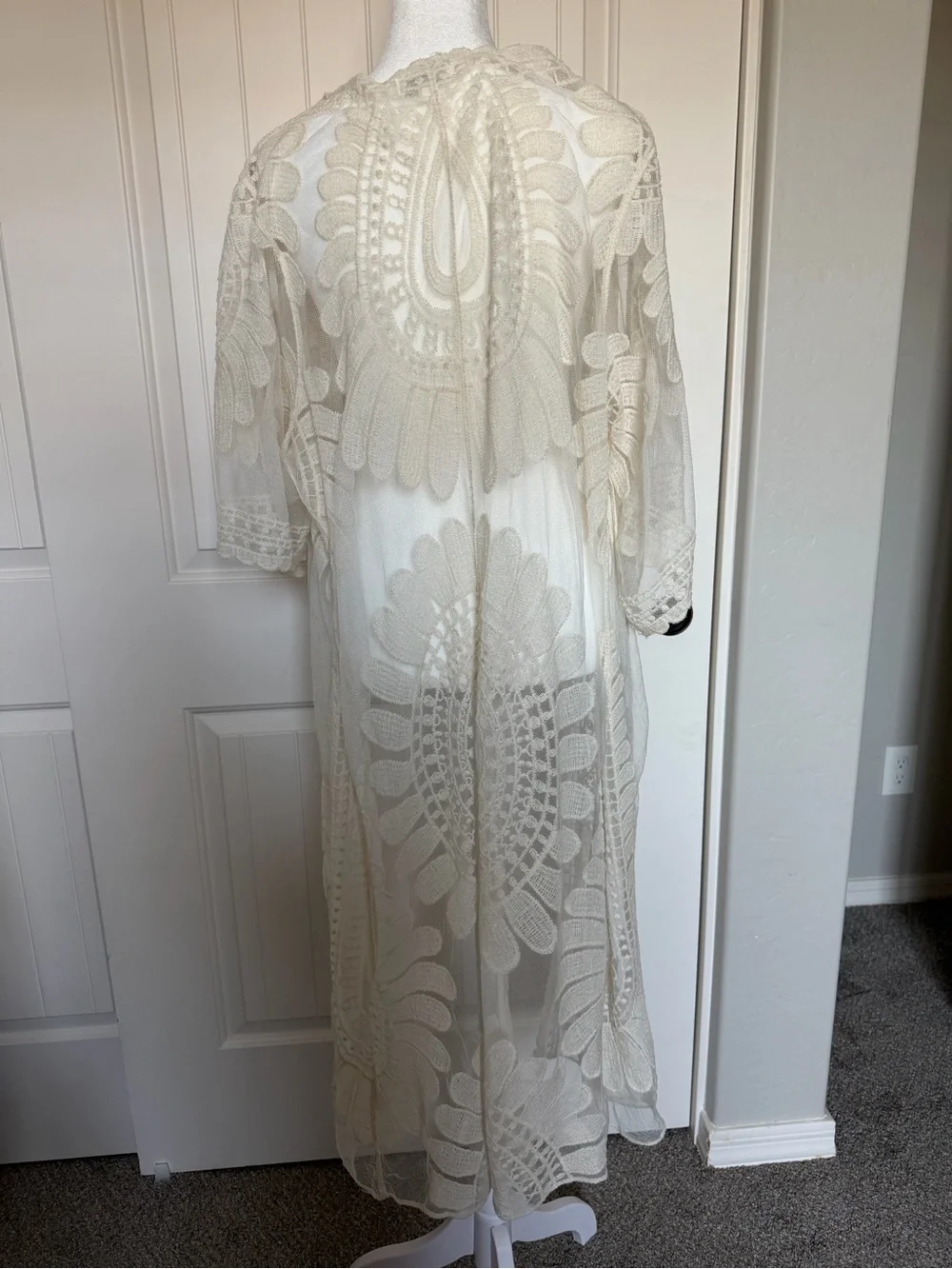 Rebellion Cream Lace Duster Kimono